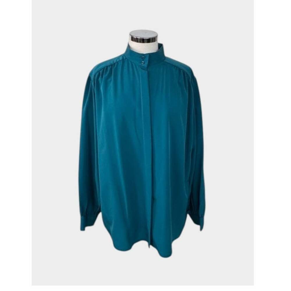 Country Sophisticates by Pendleton Size 22W Blouse Teal Blue Green